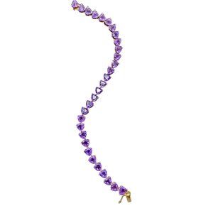 Amethyst Trillion Shaped Tennis Bracelet 18k Over Sterling Silver